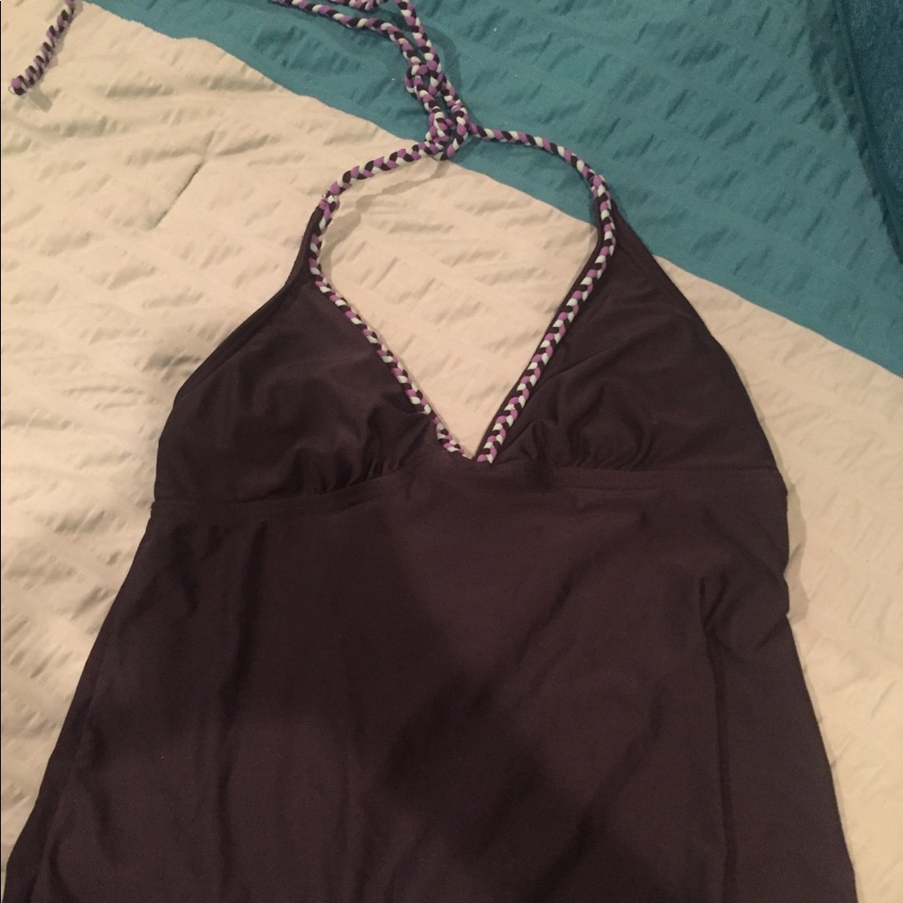 Target grey tankini deep v halter swim top